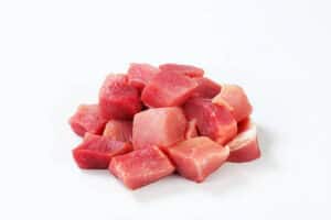 Frozen organic pork cubes