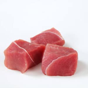 Frozen organic pork cubes