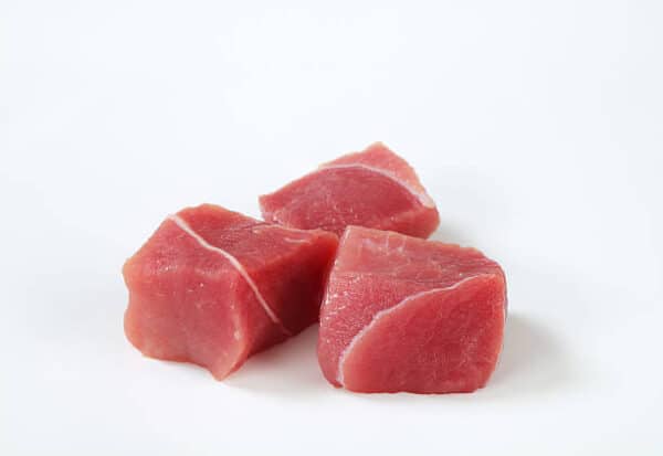 Frozen organic pork cubes